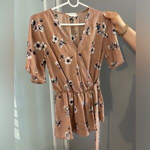 Floral Wrap Up Summer Blouse